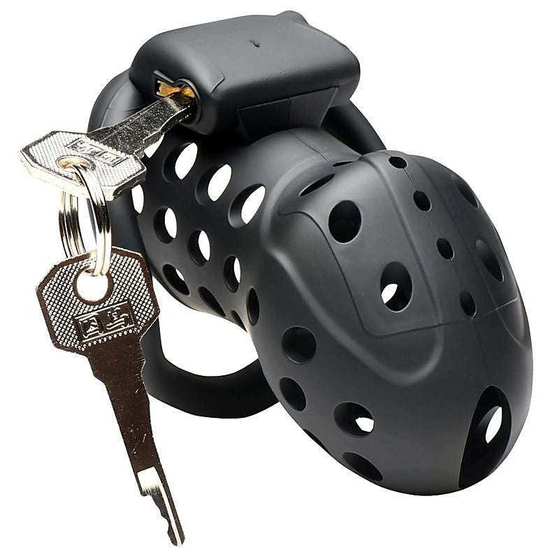 Master Series Lock Down Male Chastity Cage by XR Brands - Male Chastity