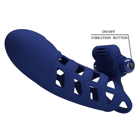 Pretty Love Altaf Powerful Vibrating Cock Ring Navy Blue - Vibrating Cock Rings