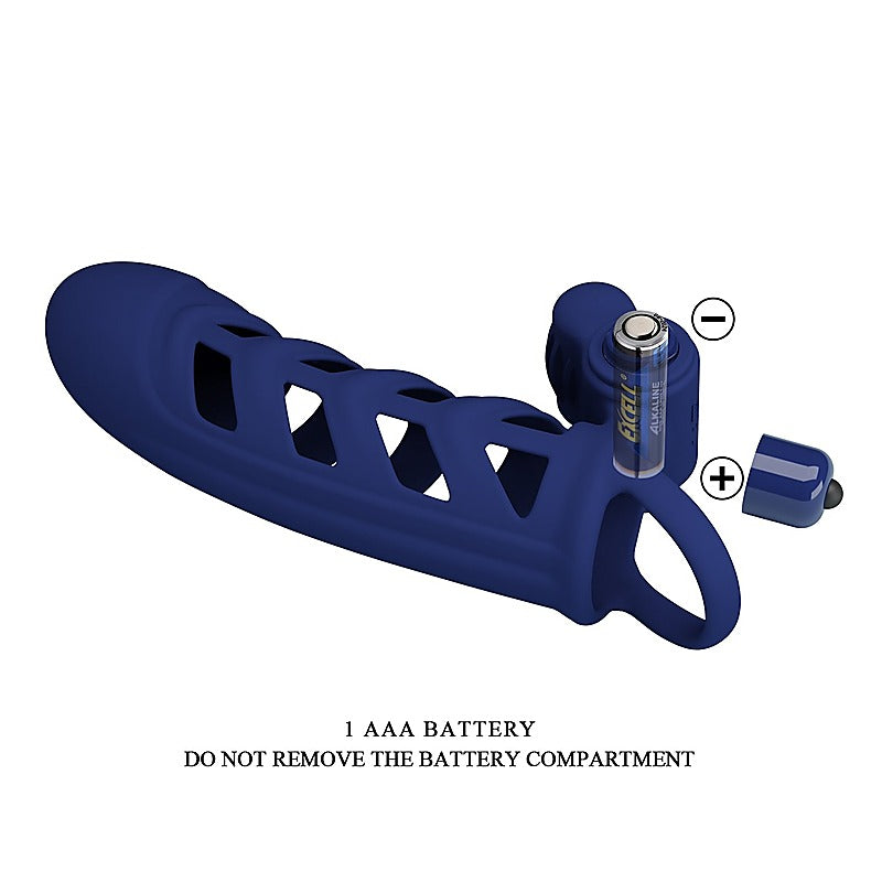 Pretty Love Altaf Powerful Vibrating Cock Ring Navy Blue - Vibrating Cock Rings