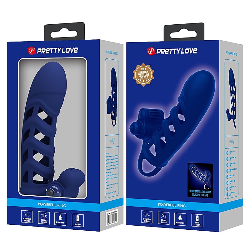 Pretty Love Altaf Powerful Vibrating Cock Ring Navy Blue - Vibrating Cock Rings