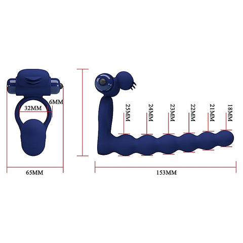 Ajmal Vibrating Men's Cock Ring Navy Blue by Baile - Vibrating Cock Rings