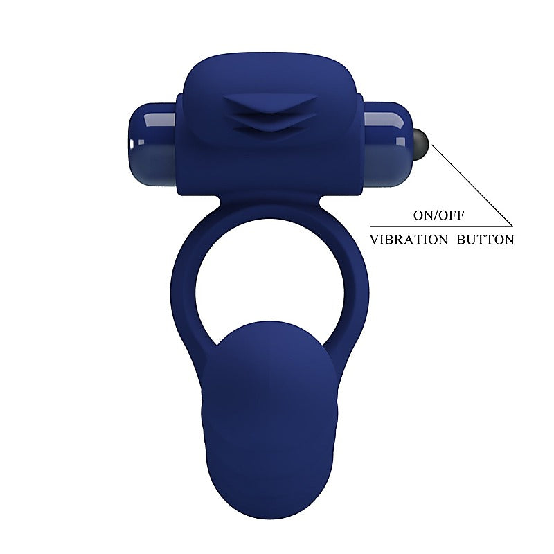 Ajmal Vibrating Men's Cock Ring Navy Blue by Baile - Vibrating Cock Rings