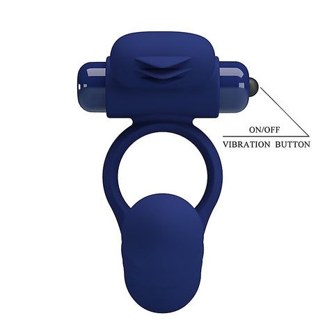 Ajmal Vibrating Men's Cock Ring Navy Blue by Baile - Vibrating Cock Rings