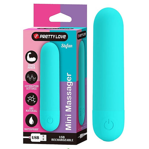Baile Pretty Love Stefan Rechargeable Mini Bullet Massager with Dual Rings - Bullet Vibrators