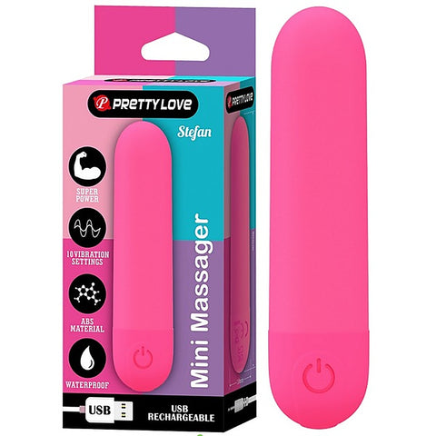Baile Pretty Love Stefan Rechargeable Mini Bullet Massager with Dual Rings - Bullet Vibrators