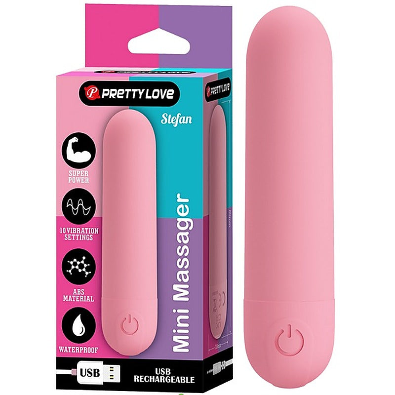 Baile Pretty Love Stefan Rechargeable Mini Bullet Massager with Dual Rings - Bullet Vibrators