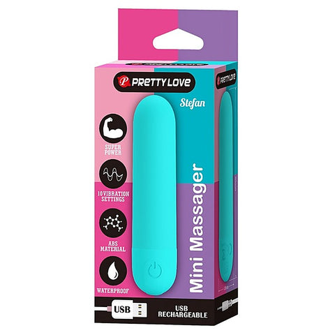 Baile Pretty Love Stefan Rechargeable Mini Bullet Massager with Dual Rings - Bullet Vibrators