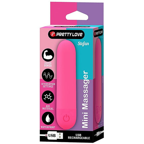 Baile Pretty Love Stefan Rechargeable Mini Bullet Massager with Dual Rings - Bullet Vibrators