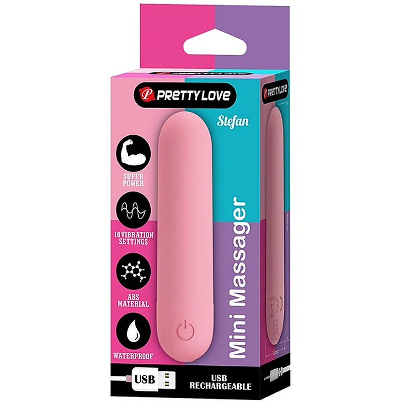 Baile Pretty Love Stefan Rechargeable Mini Bullet Massager with Dual Rings - Bullet Vibrators