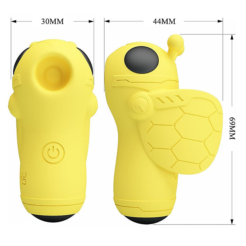 Baile Pretty Love Magic Bee Rechargeable Finger Vibrator Yellow Finger Ring - Finger and Tongue Vibrators