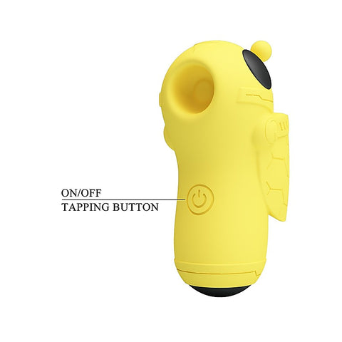Baile Pretty Love Magic Bee Rechargeable Finger Vibrator Yellow Finger Ring - Finger and Tongue Vibrators