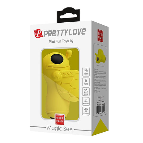 Baile Pretty Love Magic Bee Rechargeable Finger Vibrator Yellow Finger Ring - Finger and Tongue Vibrators