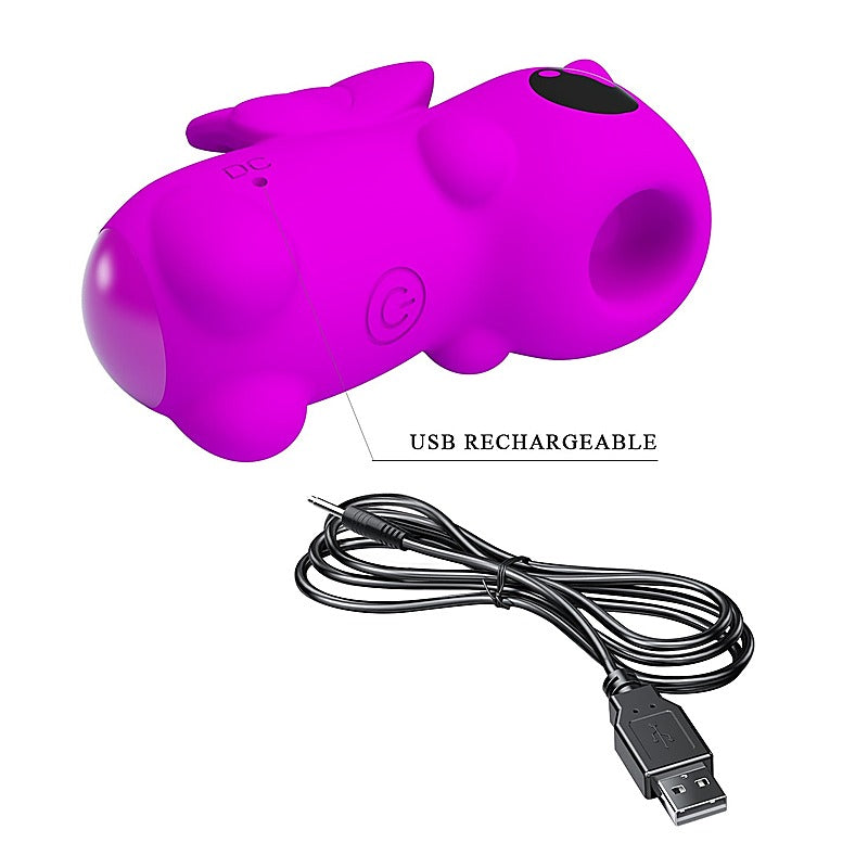 Baile Pretty Love Magic Unicorn Vibrating Finger Massager Purple Clitoral Ring - Finger and Tongue Vibrators