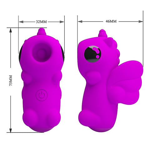 Baile Pretty Love Magic Unicorn Vibrating Finger Massager Purple Clitoral Ring - Finger and Tongue Vibrators