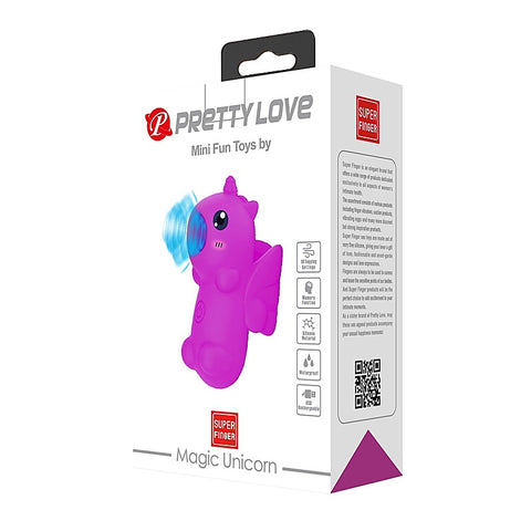 Baile Pretty Love Magic Unicorn Vibrating Finger Massager Purple Clitoral Ring - Finger and Tongue Vibrators