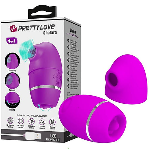 Pretty Love 4 in1 Thumping Shakira Clitoral Vibrator - Clit Ticklers and Pulsators
