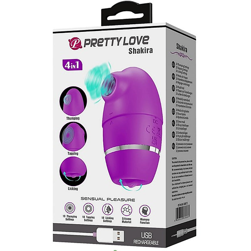 Pretty Love 4 in1 Thumping Shakira Clitoral Vibrator - Clit Ticklers and Pulsators