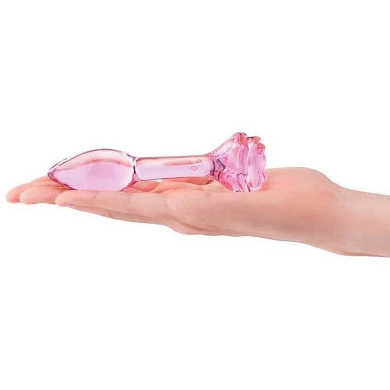 Pink Roses Glass Anal Plug Training Set by B-Vibe - Butt Plugs