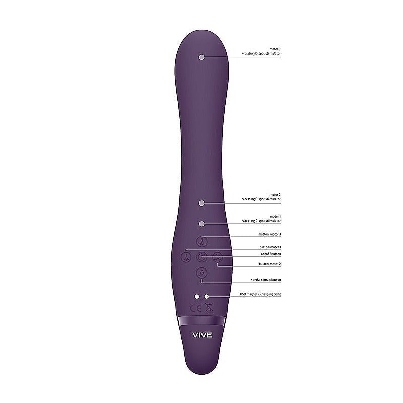 Vive Suki Vibrating Strapless Strap On by Shots Toys - Strap On Sextoys