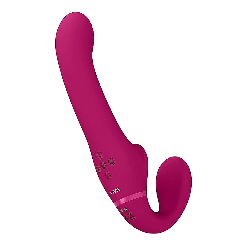 Vive Ai Dual Vibrating & Air Wave Tickler Strapless Strap On - Strap On Sextoys