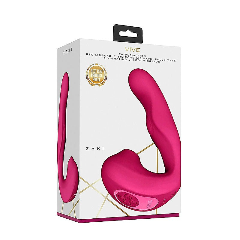 Vive Zaki Air and Pulse Wave G-Spot Vibrator by Shots Toys - G-Spot Vibrators