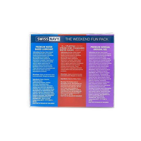 Swiss Navy Weekend Fun Pack Anal Silicone Lubricant - Silicone Based Lubes