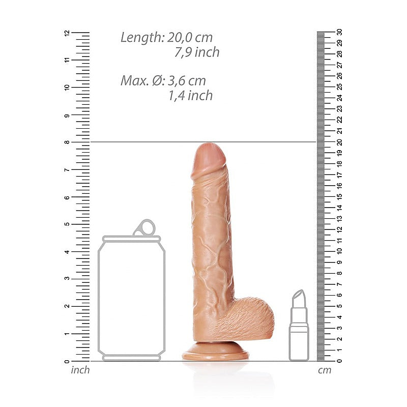 REALROCK 18 cm Straight Realistic Dildo with Balls - Realistic Dildos