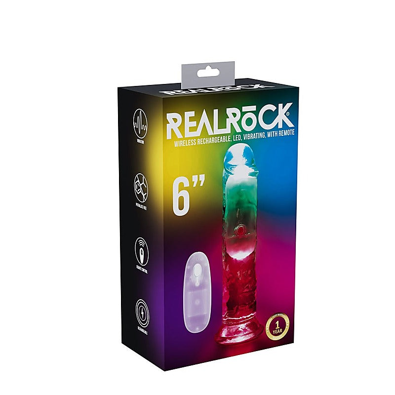 REALROCK No Balls Rechargeable LED Vibrating Dong - Vibrating Dildos