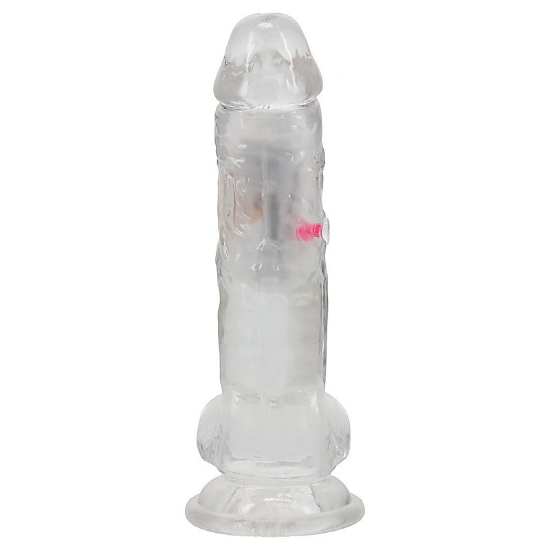REALROCK Rechargeable LED Vibrating Dong with Balls - Vibrating Dildos
