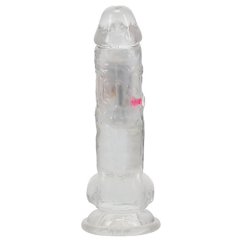 REALROCK Rechargeable LED Vibrating Dong with Balls - Vibrating Dildos