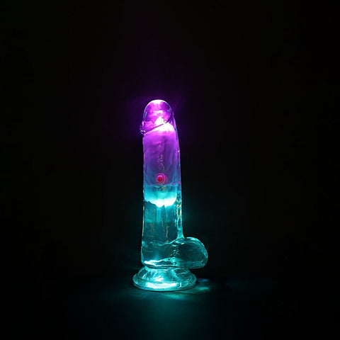 REALROCK Rechargeable LED Vibrating Dong with Balls - Vibrating Dildos