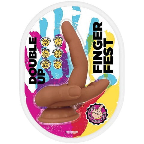 Double Up Finger Shape Silicone Dildo by Hott Products - Realistic Dildos