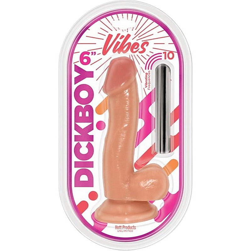 Hott Products VIBES 6 Inch Vibrating Dildo with Suction Cup - Vibrating Dildos