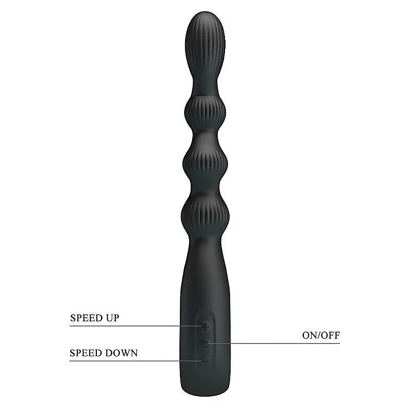 Baile Pretty Love Federer Rechargeable Anal Vibrator Black Cock Ring - Anal Vibrators