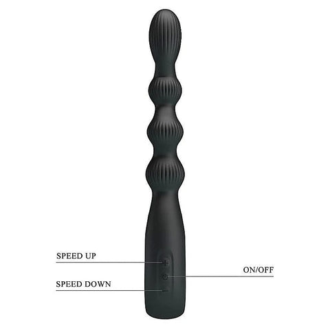 Baile Pretty Love Federer Rechargeable Anal Vibrator Black Cock Ring - Anal Vibrators