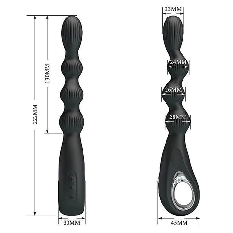 Baile Pretty Love Federer Rechargeable Anal Vibrator Black Cock Ring - Anal Vibrators