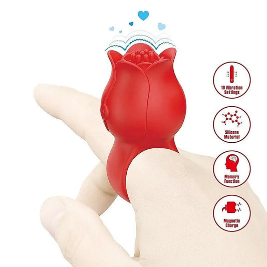 Pretty Love Jae Rose Adult Finger Vibrator by Baile - Clit Ticklers and Pulsators
