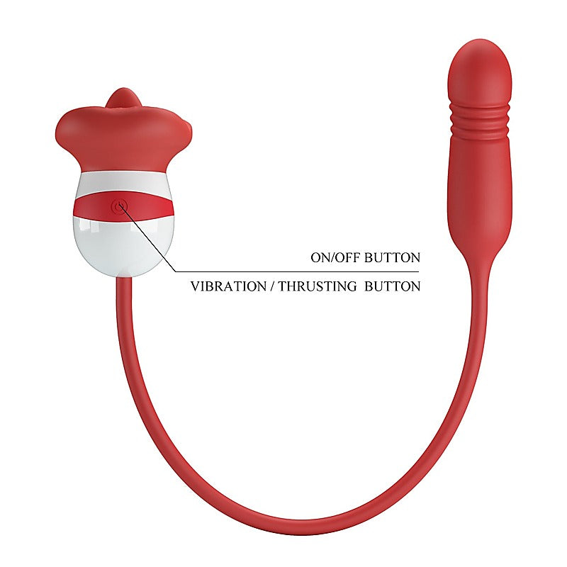 Baile Pretty Love Ashlynn Rechargeable Clitoral Vibrator Red/White Premium - Clit Ticklers and Pulsators
