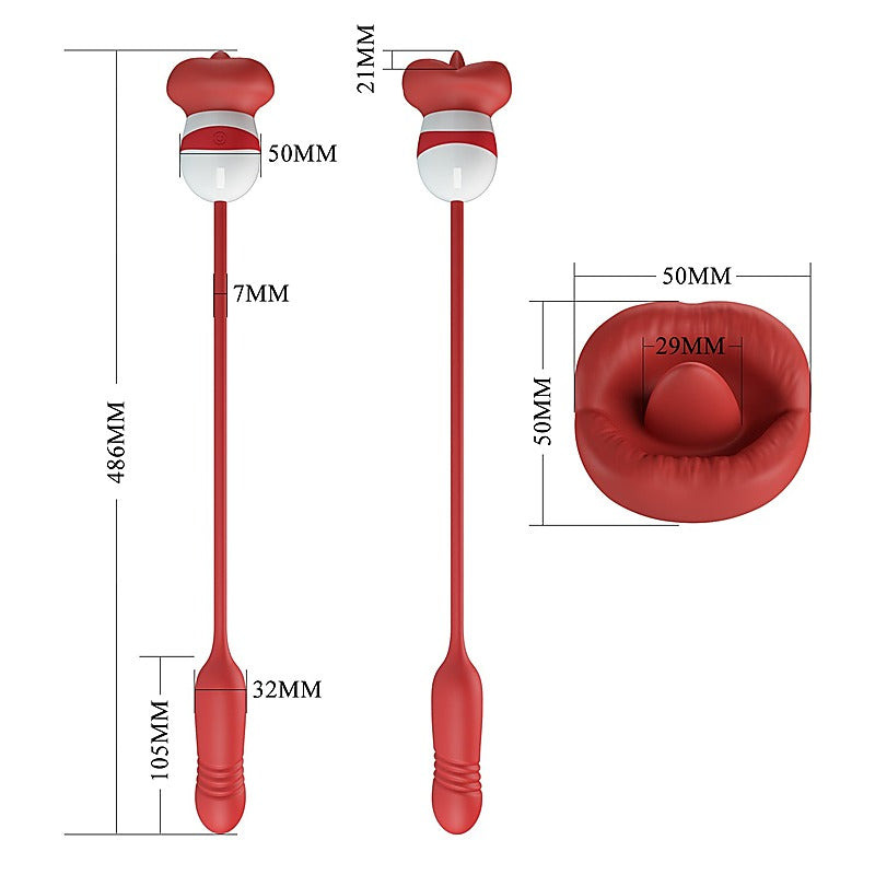 Baile Pretty Love Ashlynn Rechargeable Clitoral Vibrator Red/White Premium - Clit Ticklers and Pulsators