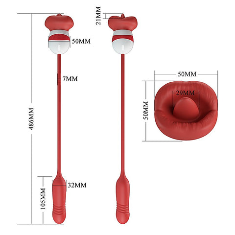 Baile Pretty Love Ashlynn Rechargeable Clitoral Vibrator Red/White Premium - Clit Ticklers and Pulsators