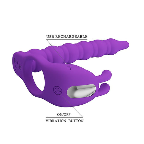 Blackney Rechargeable 7 Functions Cock Ring by Baile - Vibrating Cock Rings