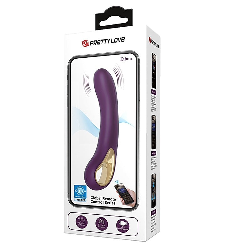 Baile Pretty Love Ethan App Control G Spot Vibrator Byzantium Cock Ring - G-Spot Vibrators