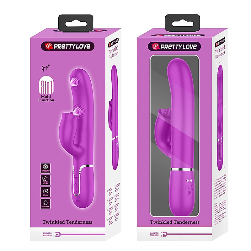 Pretty Love Gigi 3 in 1 Multi Function Rabbit Massager - Rabbit Vibrators