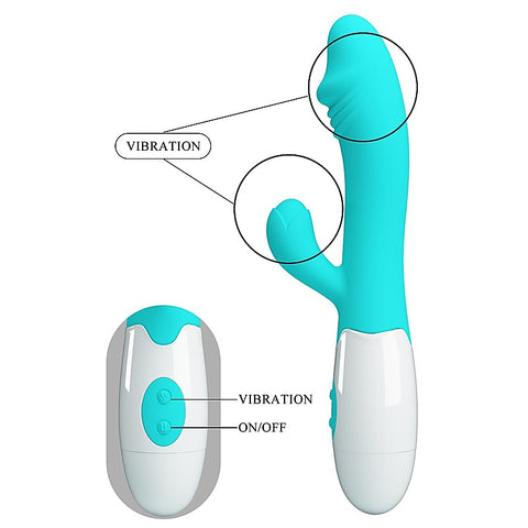 Baile Pretty Love Snappy 30 Functions G Spot and Clitoral Vibrator with Cock Ring - G-Spot Vibrators