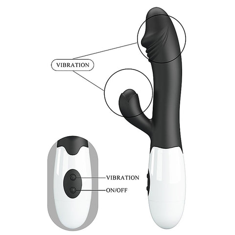 Baile Pretty Love Snappy 30 Functions G Spot and Clitoral Vibrator with Cock Ring - G-Spot Vibrators