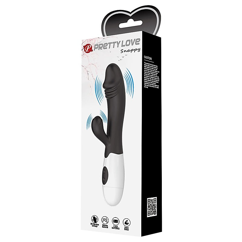 Baile Pretty Love Snappy 30 Functions G Spot and Clitoral Vibrator with Cock Ring - G-Spot Vibrators