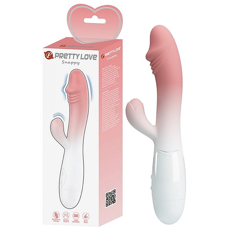 Baile Pretty Love Snappy 30 Functions G Spot and Clitoral Vibrator with Cock Ring - G-Spot Vibrators