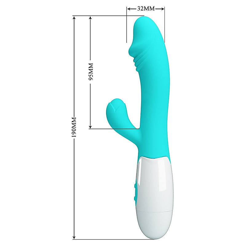 Baile Pretty Love Snappy 30 Functions G Spot and Clitoral Vibrator with Cock Ring - G-Spot Vibrators