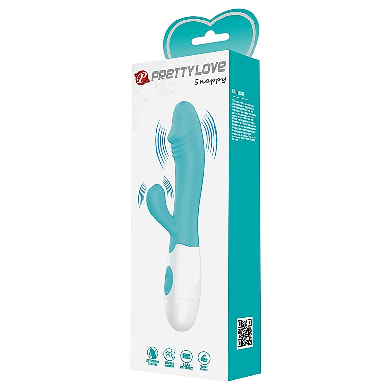 Baile Pretty Love Snappy 30 Functions G Spot and Clitoral Vibrator with Cock Ring - G-Spot Vibrators