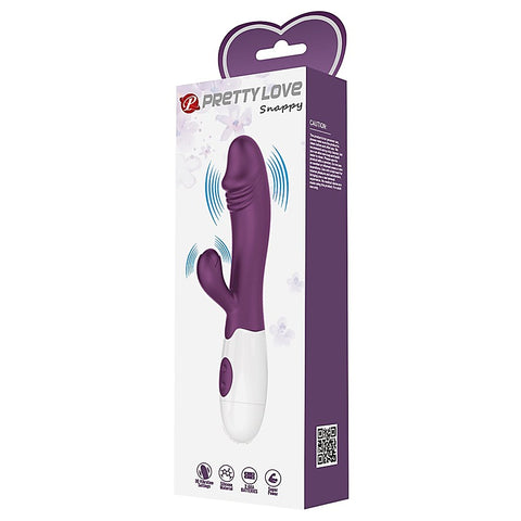 Baile Pretty Love Snappy 30 Functions G Spot and Clitoral Vibrator with Cock Ring - G-Spot Vibrators